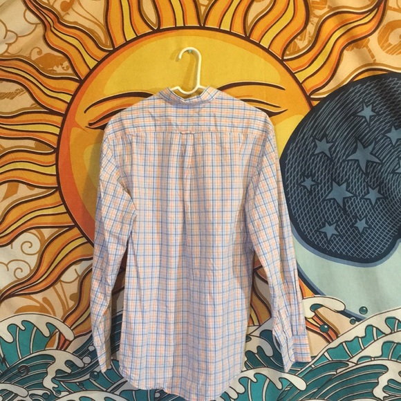 Izod coral and blue button down sizeSm - Picture 3 of 5